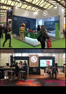 Two exhibition stand photographs included in the UL portfolio section